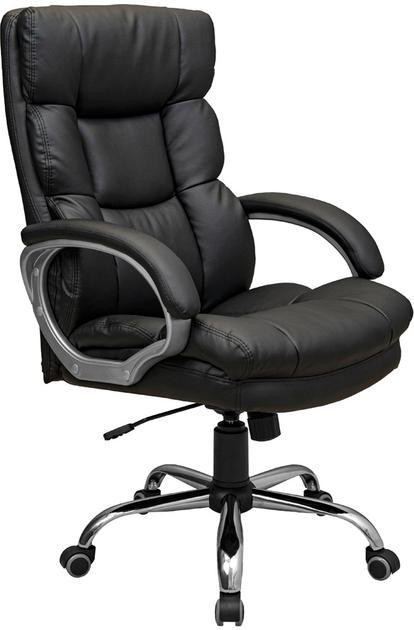 Офісне крісло керівника ManhattanDesign Хром AnyFix М-2 Натуральна шкіра Lux комбо Італія Black (Прогумовані колеса) Днепр - изображение 1
