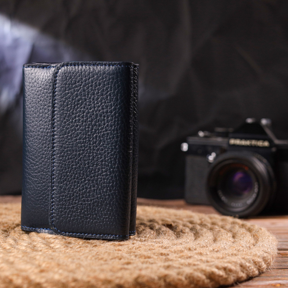 Практичний гаманець для жінок із натуральної шкіри флотар CANPELLINI 21593 Синій Київ - фото 7