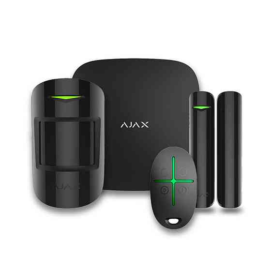 Комплект бездротової сигналізації Ajax StarterKit 2 чорний з 2G, Ethernet, підтримкою фотоверифікації тривог Київ