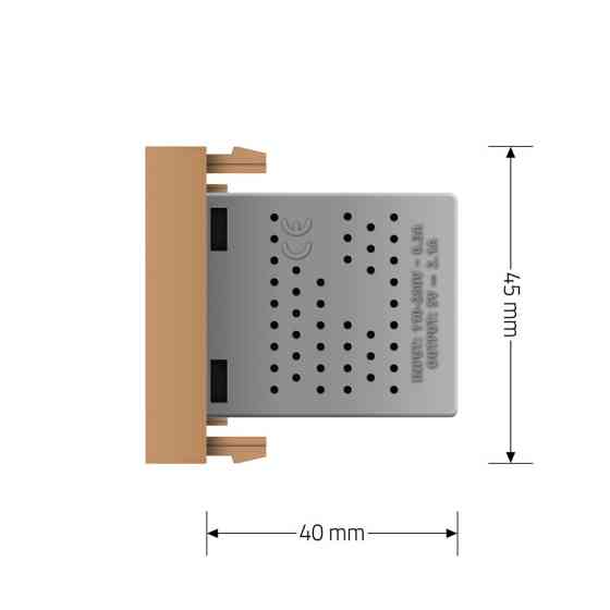 USB розетка LIVOLO 5V 2.1A, золота, 10Вт, з блоком живлення, модуль 0.5 поста (VL-FCUA-1AP) Коломыя