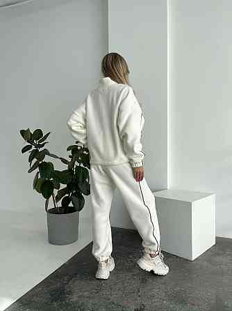 Женский флисовый женский костюм-оверсайз турецкий флис Белый, 46/48 Одесса