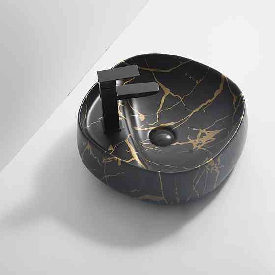 Раковина накладна MIXXUS PREMIUM WAVE-0201 MARBLE 430х430х150mm з отвором під змішувач   ( MP6536 ) 29645 Харків