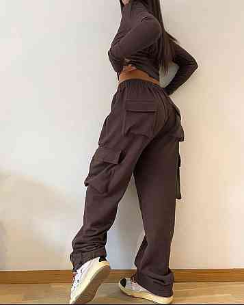Штаны карго женские трикотажные Коричневый 42-46 Харьков