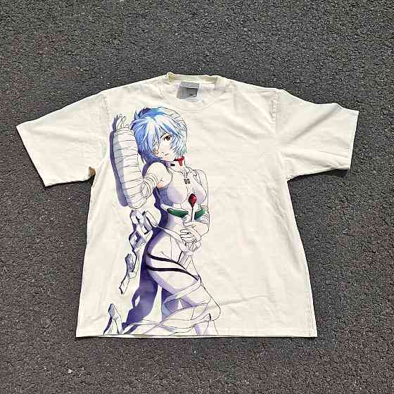 Футболка мужская с принтом аниме Неон Генезис Евангелион Реи Айанами Плугсуит оверсайз (S/M/L) Черний Днепр