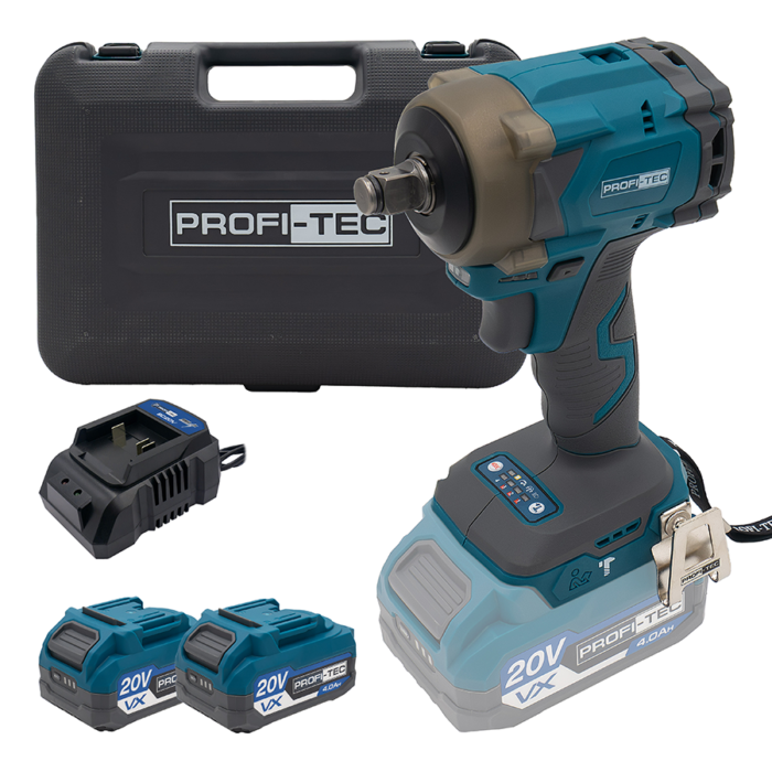 Мощный аккумуляторный гайковерт PROFI-TEC PPTW4520 POWERLine : с АКБ 2шт-20V 4 Ah (007131) Киев - изображение 1