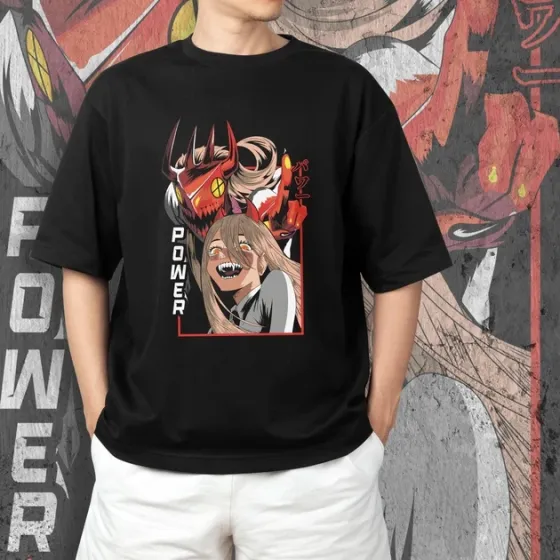 Футболка для подростка мальчика с принтом Человек Бензопила Power Размер 160 Anime10470 Днепр