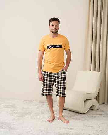 Чоловічий комплект для дому та відпочинку з шортами в карту — Excellent Tom John XXL Київ