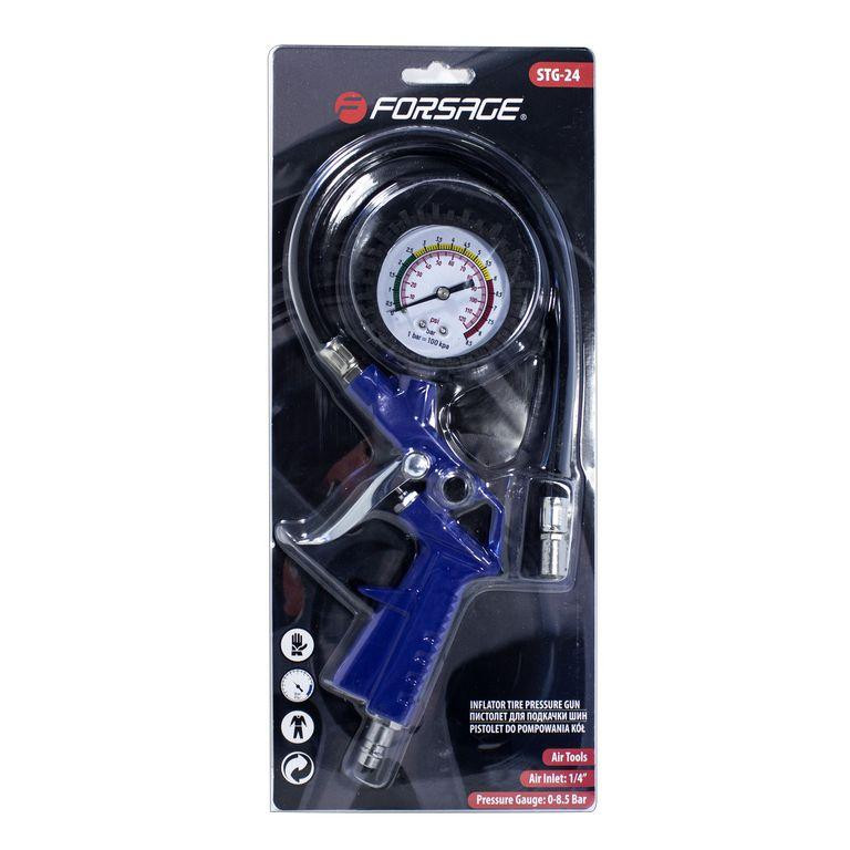Пістолет для підкачування шин з манометром та шлангом (0-8.5 Bar), в блістері Одеса - фото 1