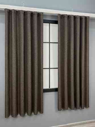 Комплект коротких штор VR-Textil Льон ELEMENTA № 1867ш Венге 130х170см 2 шт (35-0443) Київ