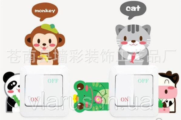 Дитяча наклейка на стіну Звірятка англійською мовою Київ - фото 1