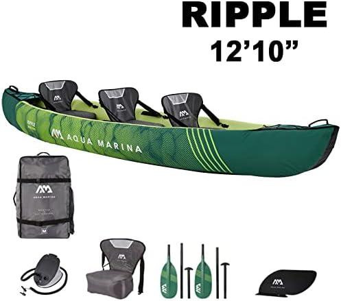 Каяк надувной трехместный Aqua Marina Ripple-370 длина 370 см зеленый Киев - изображение 2