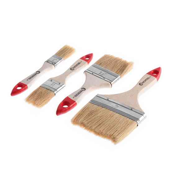 Набір пензлів флейцевих, 4 шт. (25, 36, 63, 102 мм) INTERTOOL KT-1004 Київ