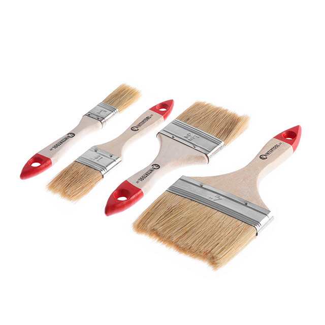 Набір пензлів флейцевих, 4 шт. (25, 36, 63, 102 мм) INTERTOOL KT-1004 Київ - фото 1