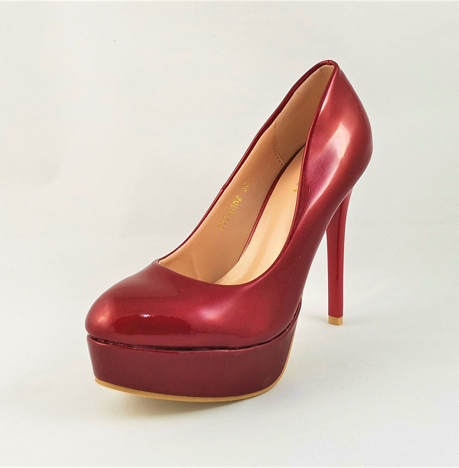 Жіночі Бордові Туфлі на Каблуку Шпильке Лакові Модельні (розміри: 36,37,38,39) — 152 Дніпро - фото 5