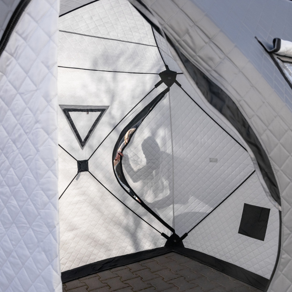 Намет зимовий утеплений "куб" (3-місний 210х210х210), Зимовий намет для рибалки туризму кемпінгу та подорожей Сірий LU-BD18G Київ - фото 5