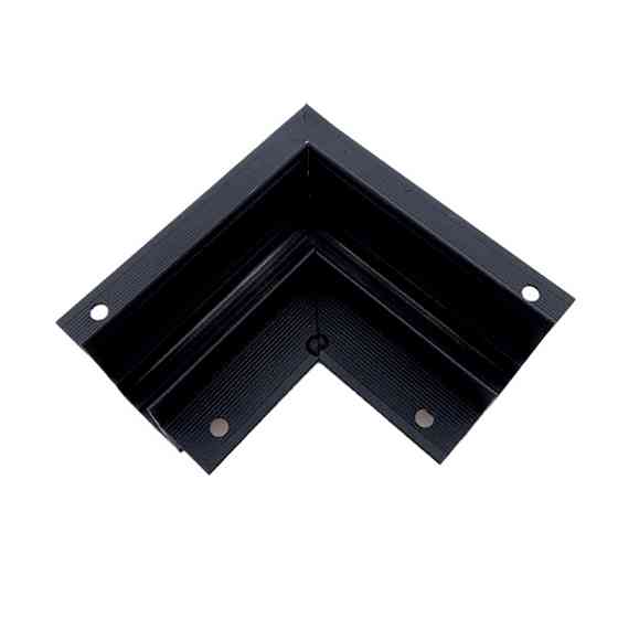 Угол трековой магнитной рейки врезной горизонтальный черный Днепр