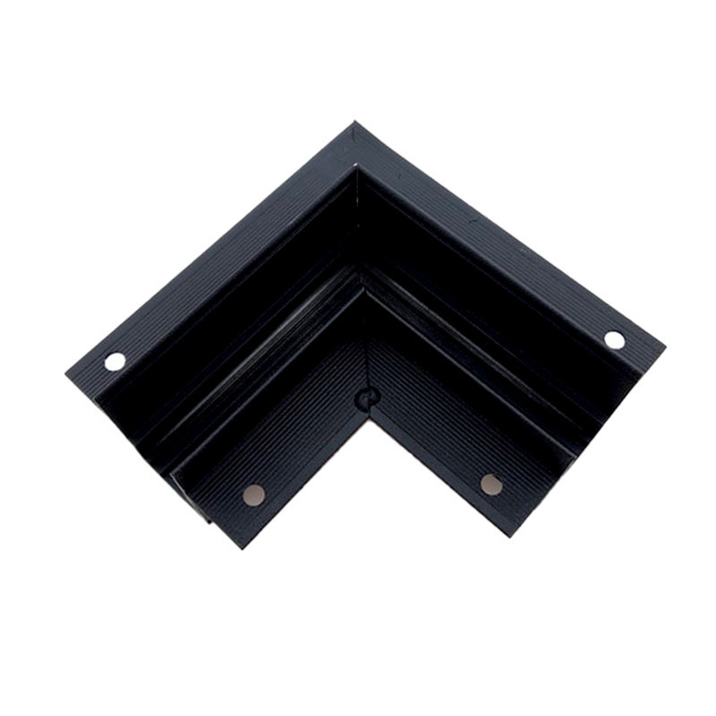 Кут трекової магнітної рейки врізний горизонтальний чорний Дніпро - фото 2