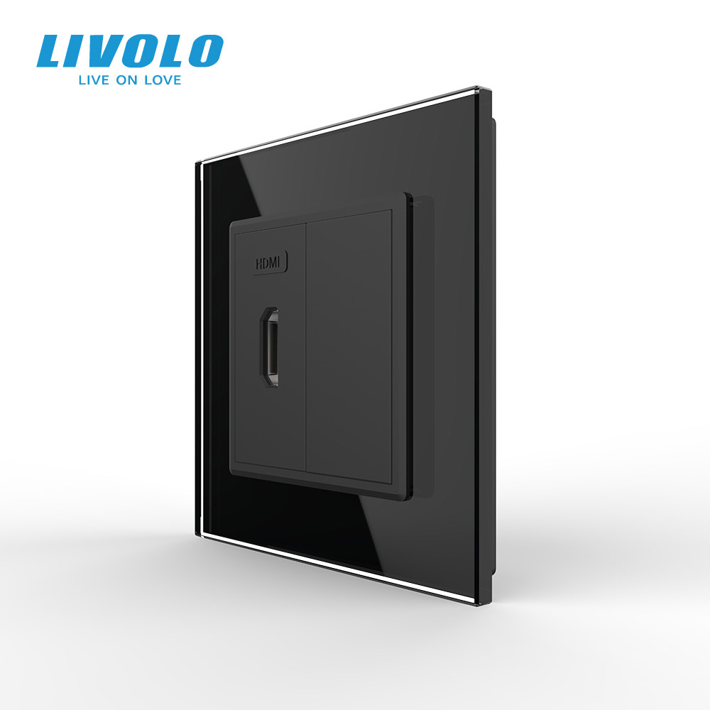 LIVOLO Розетка HDMI LIVOLO чорна матова скло Коломия - фото 7