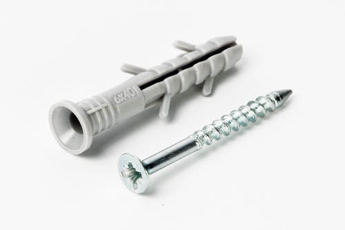 Дюбель-гвоздь быстрого монтажа 8*60 потай (пач 100шт) полиэтиленовый APRO Ровно - изображение 1