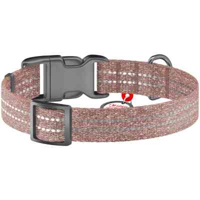 Нашийник для тварин WAUDOG Re-cotton з QR паспортом світловідбивний Ш 15 мм Д 25-35 см коричневий (02866) Вінниця