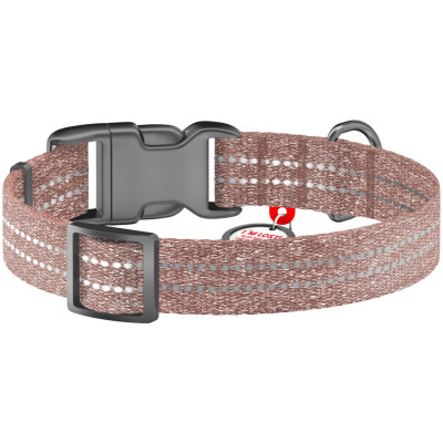Нашийник для тварин WAUDOG Re-cotton з QR паспортом світловідбивний Ш 15 мм Д 25-35 см коричневий (02866) Вінниця - фото 2