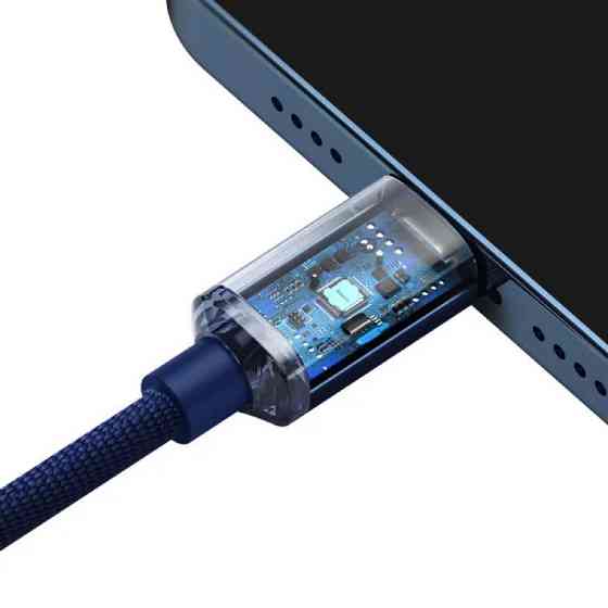 Кабель Baseus Crystal Shine Series Fast Charging Data Cable Type-C to iP 20W 2m Blue Киев