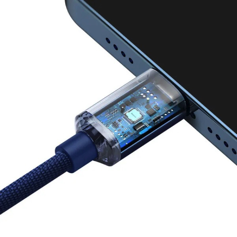 Кабель Baseus Crystal Shine Series Fast Charging Data Cable Type-C to iP 20W 2m Blue Київ - фото 5