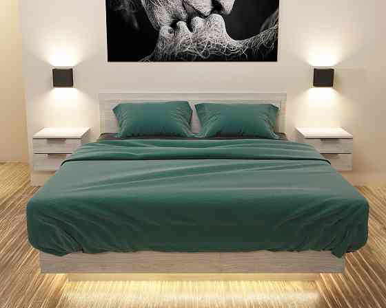 Кровать Кристалл №2 двуспальная, Дуб Шамоні Світлий, 2035х1432х850 Львов