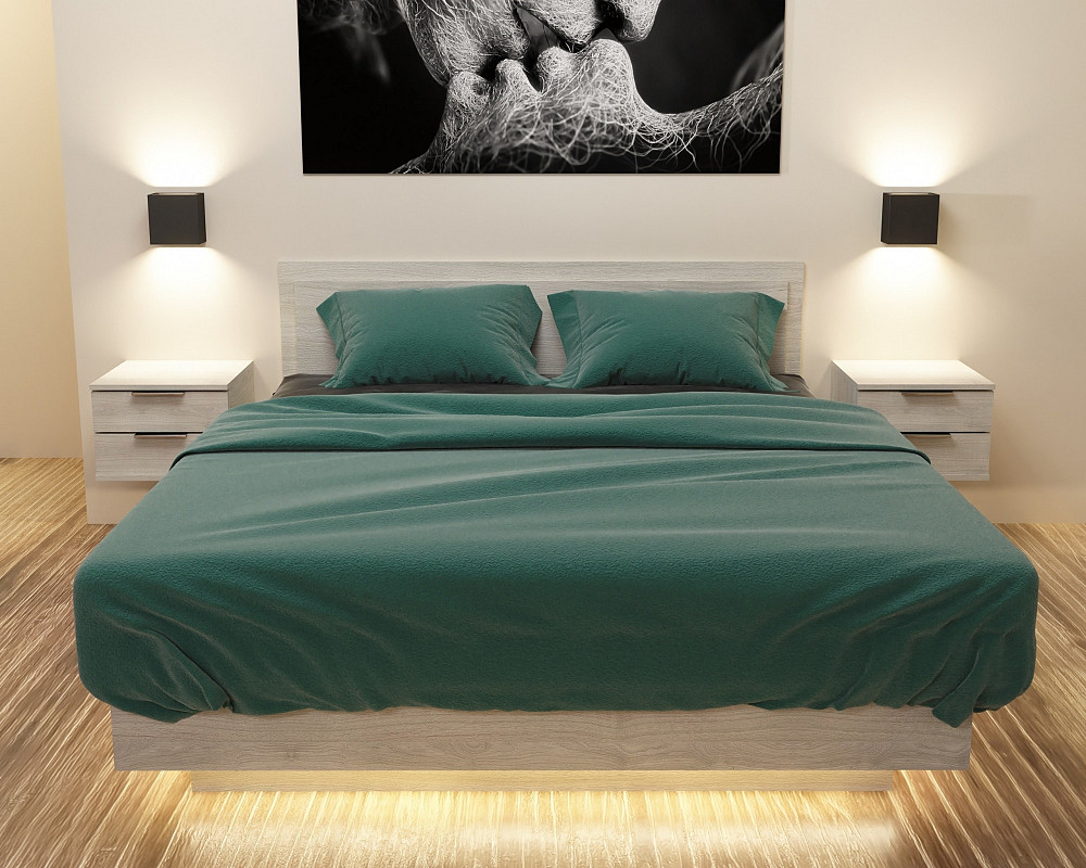 Кровать Кристалл №2 двуспальная, Дуб Шамоні Світлий, 2035х1432х850 Львов - изображение 2