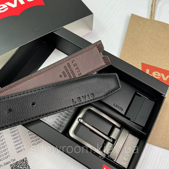 Чоловічий подарунковий набір (ремінь із двома пряжками) Levis (511) Київ - фото 6
