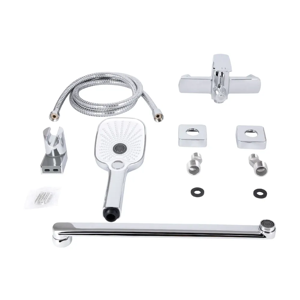 Змішувач для ванни Qtap Tern з довгим виливом та душовим гарнітуром QTTER260CRM47587 Chrome Київ - фото 7