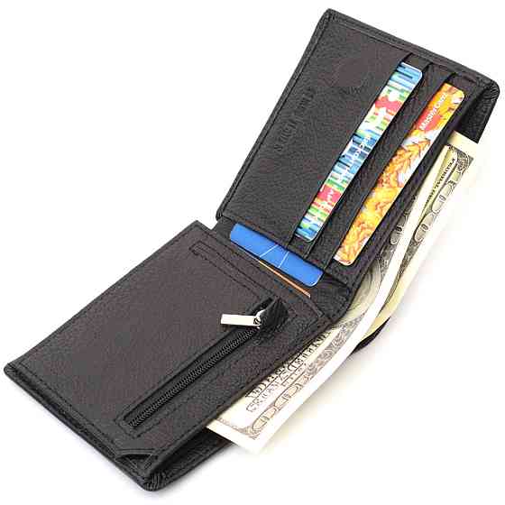 Мужское портмоне из натуральной кожи ST Leather 22734 Черный Киев