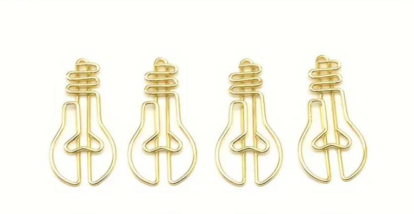 Креативні скріпки у формі лампочки | Набір 10 шт | Кольорові металеві скріпки для документів, нотато Київ - фото 1