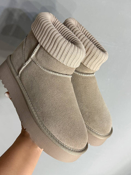 Угги женские Hengji 56-3 с манжетом носком на высокой подошве бежевые, 38, 24,5 см Киев - изображение 11