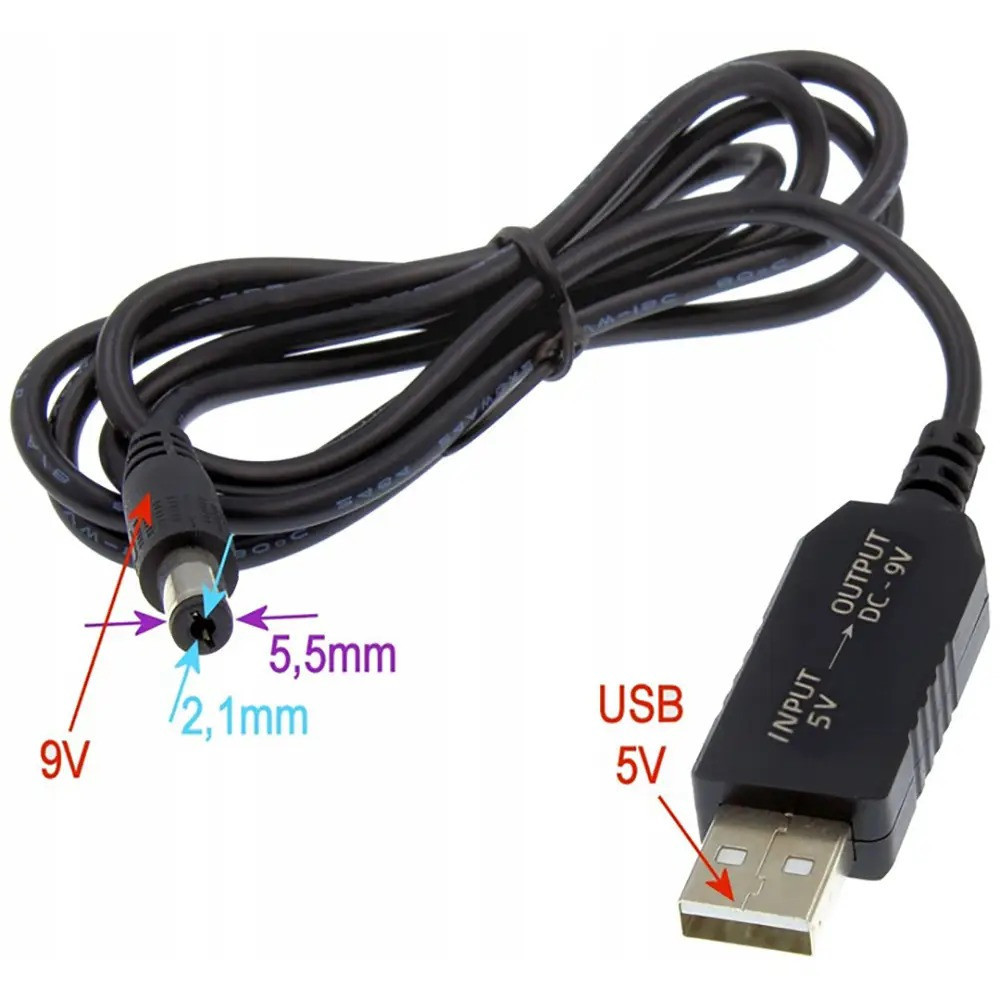 Кабель живлення з 5V на 12V для Wi-Fi роутера від повербанку / USB DC Кабель для WIFI роутера з перетворювачем Київ - фото 5