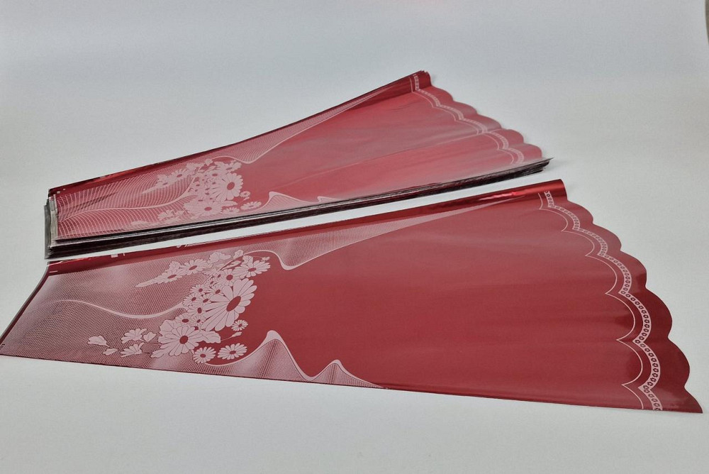 Конусная упаковка под цветы h60/13низ/37верх металл красный (100 шт)  узор133 (5) (100 шт) Харьков - изображение 1