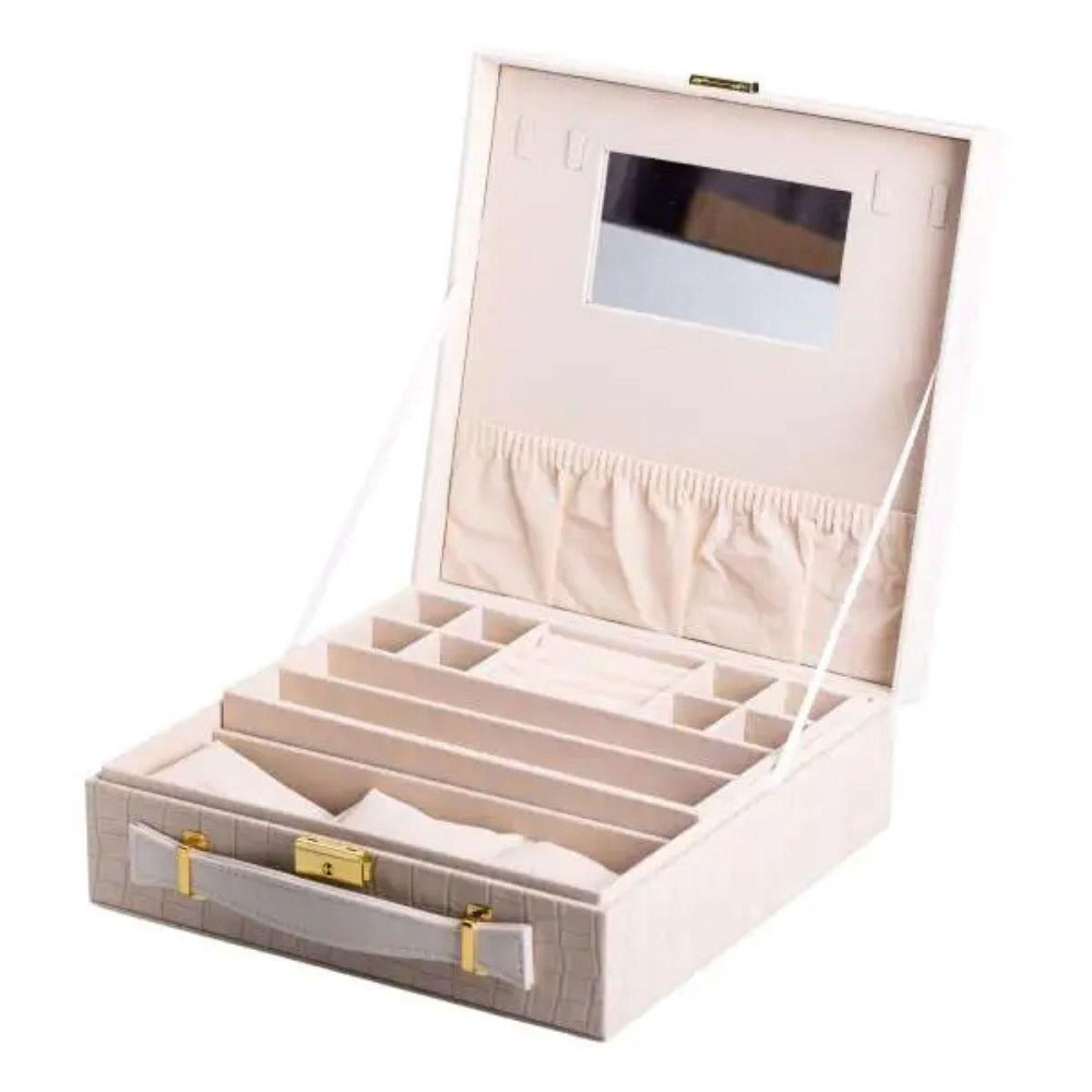 Шкатулка для украшений из эко кожи 2 яруса органайзер для ювелирных изделий HP-5-35BE Киев - изображение 3