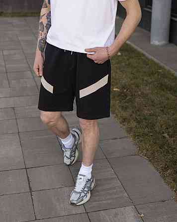 Мужские черные шорты прямого кроя весна/лето Pobedov Hype Киев