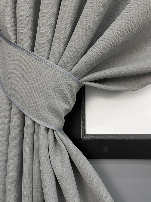 Комплект коротких штор VR-Textil Блекаут двухсторонний Scandi № 1900ш Серый 130х170 см 2 шт (35-0445) Киев - изображение 4