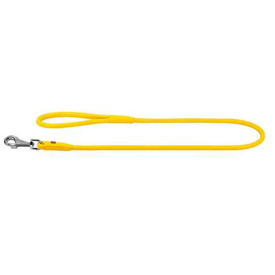 Повідець для собак шкіряний WAUDOG Glamour круглий, Д 13 мм, Дов 122 см жовтий Коломия