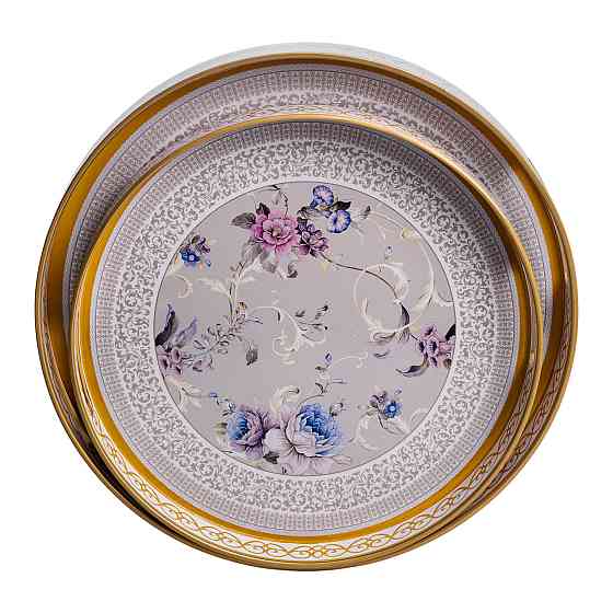 Yiwu Набір круглих підносів для подачі їжі 2 (шт) Ø32.5 / 37 (см) гарні декоративні таці для ку Коломыя