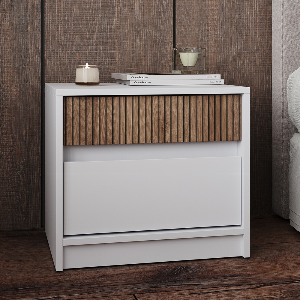 Тумба приліжкова Еверест Стайл-500 50,2х39х44,2 см Німфея Альба (білий)/Канелла (DTM-073575) Львів - фото 1