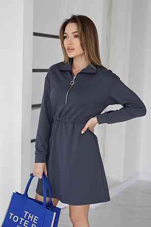 Трикотажное платье оверсайз на кулиске 