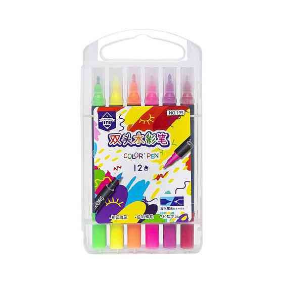 Дитячі Фломастери "Двосторонній" COLOR-IT 195-12 12 кольорів Вінниця