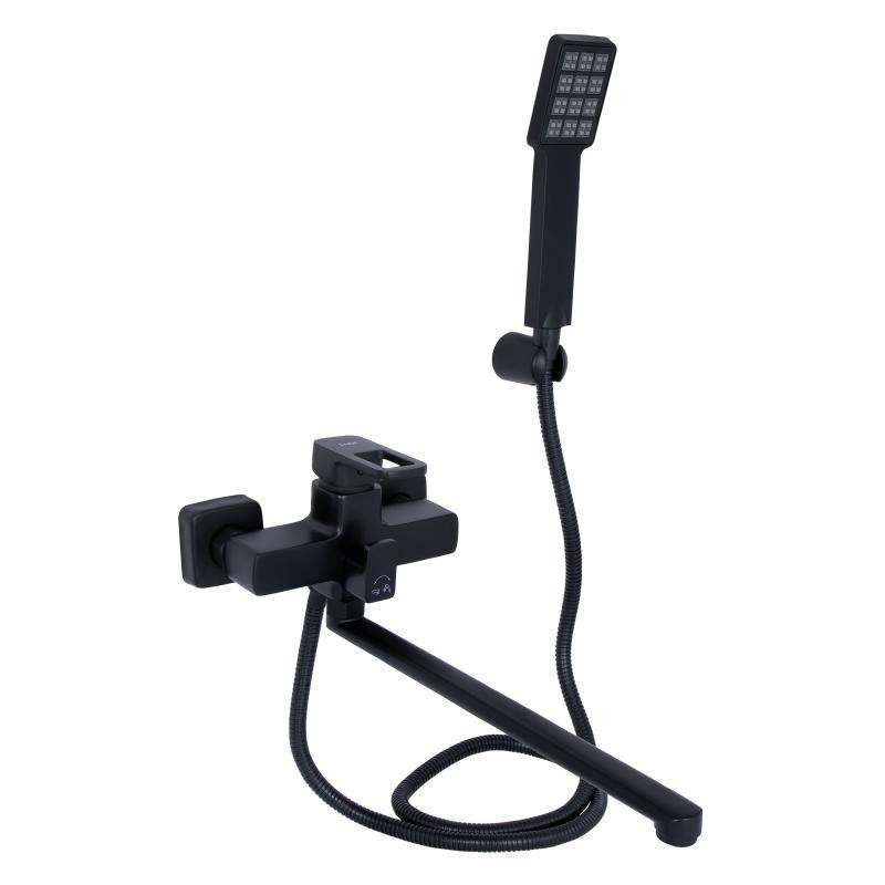 Смеситель для ванны Lidz Wawel 005 c душевым гарнитуром (k35) LDWAW005BLA45394 Black черный Киев - изображение 1