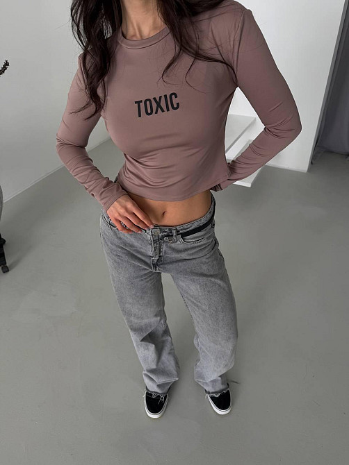 Жіночий укорочений лонгслів мікродайвінг Шоколад Одеса - фото 3