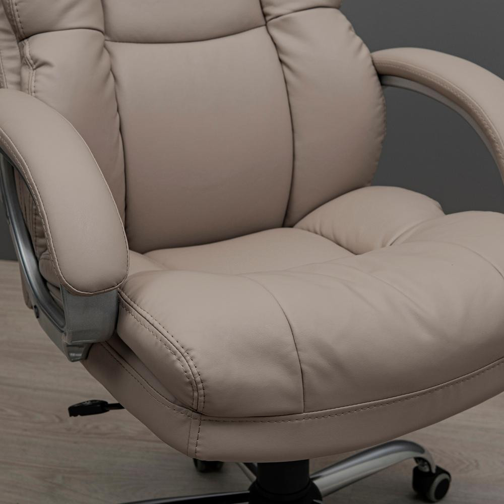 Офісне крісло керівника ManhattanDesign Хром Tilt М-1 Екошкіра Мокко (Прогумовані колеса) Днепр - изображение 5