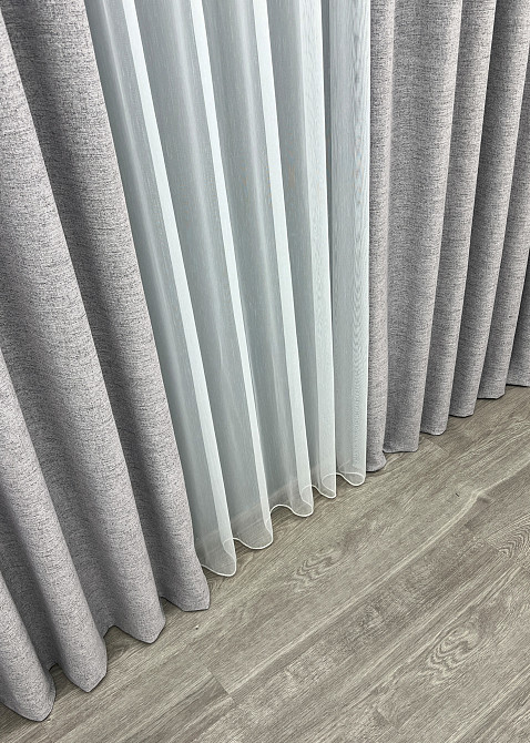 Шторна тканина "TWEED_V" однотонна колір світло-сірий 1913ш Київ - фото 5