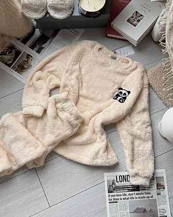 Женская теплая повседневная пижама двухсторонняя махра Одесса