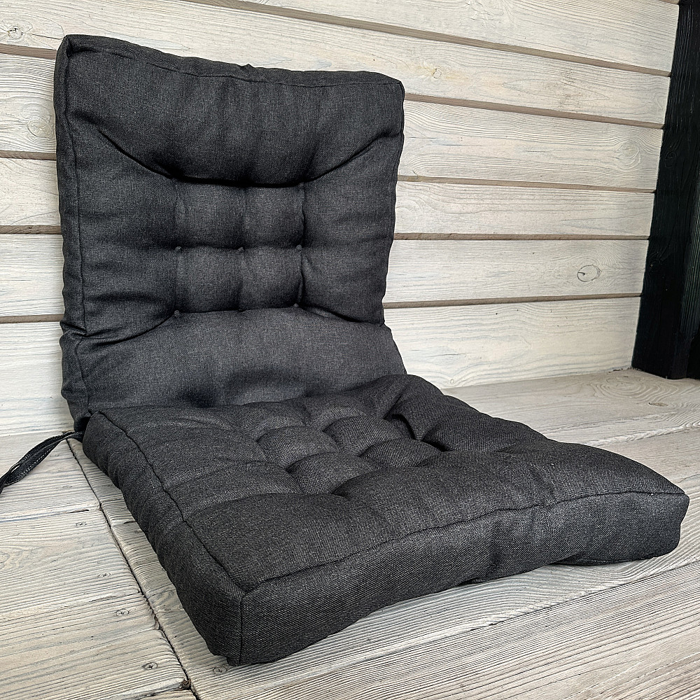 Подушка для стільців (50x120х8 см) подвійна Decorator Sawana колір темно-сірий 84-166 Київ - фото 1